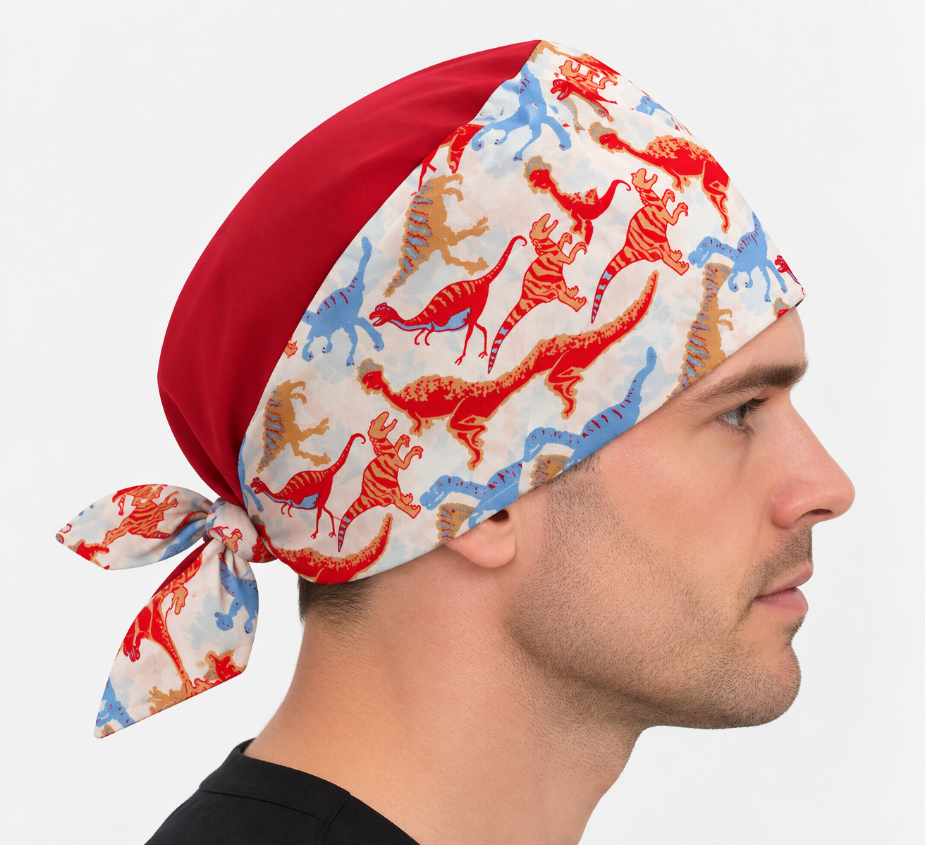 Calot médical en coton – Motif Dinosaure – Taille adulte unisexe