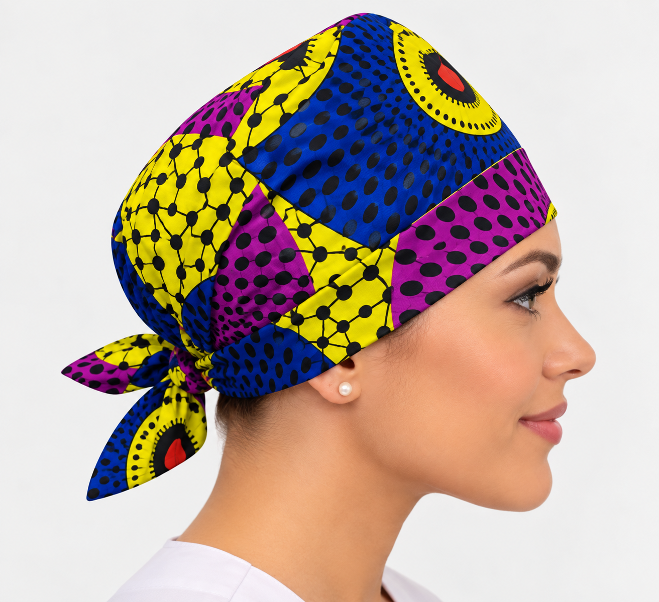 Calot médical bloc opératoire en coton – Tendance afrique – Taille adulte unisexe