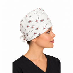 Calot médical bloc opératoire en coton –Eyes – Taille adulte unisexe