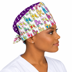 Calot médical bloc opératoire en coton –Pompon – Taille adulte unisexe