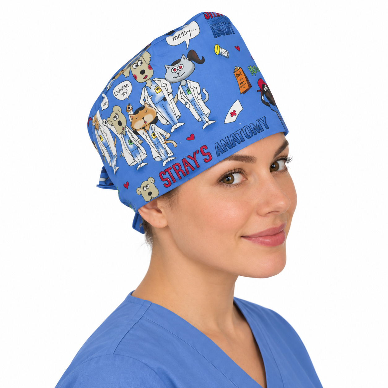 Calot médical bloc opératoire en coton – Motif Stray's Anatomie