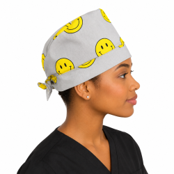Coiffe de chirurgien en coton – Motif Smiley
