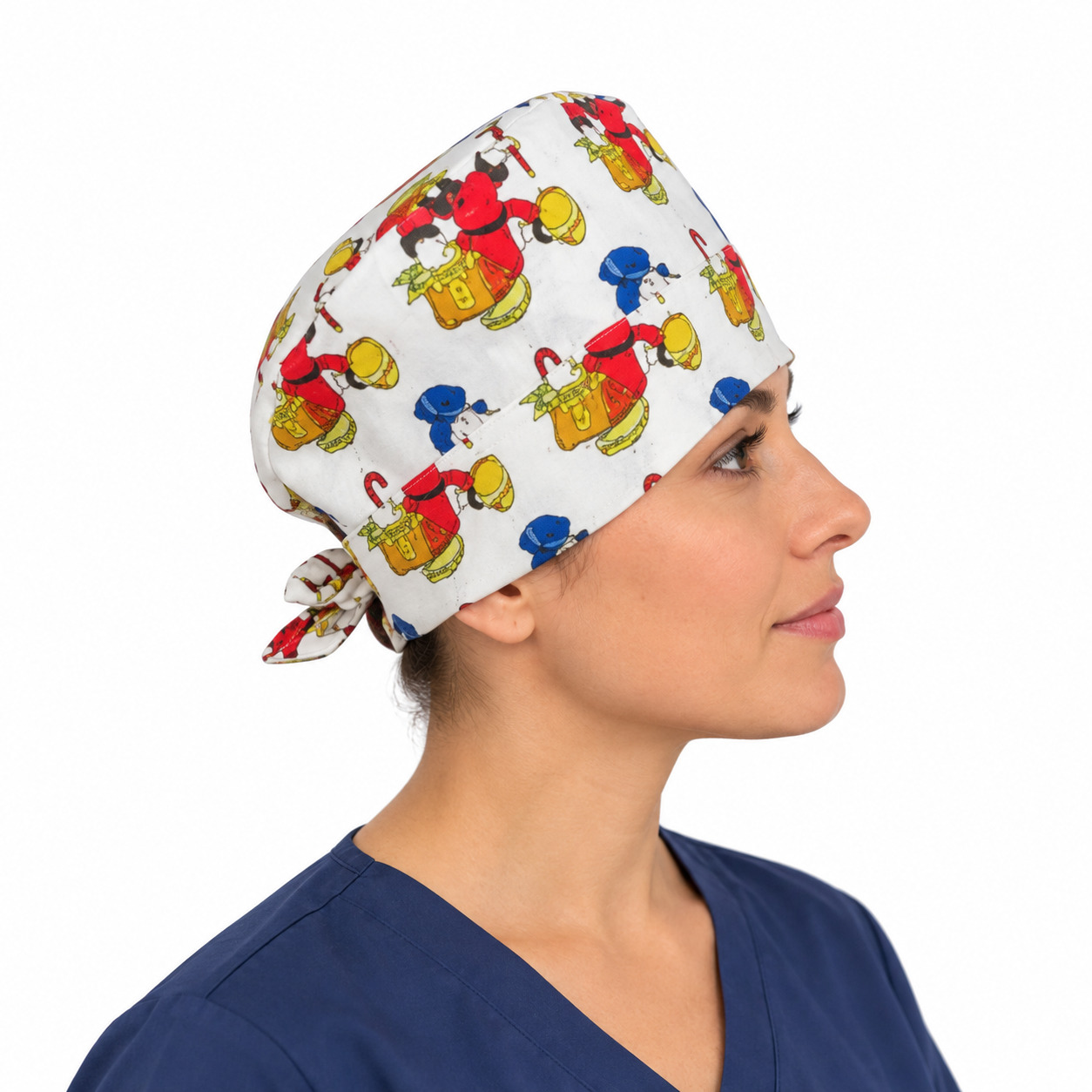 Calot médical bloc opératoire en tissu exclusif – Motif Balthazar