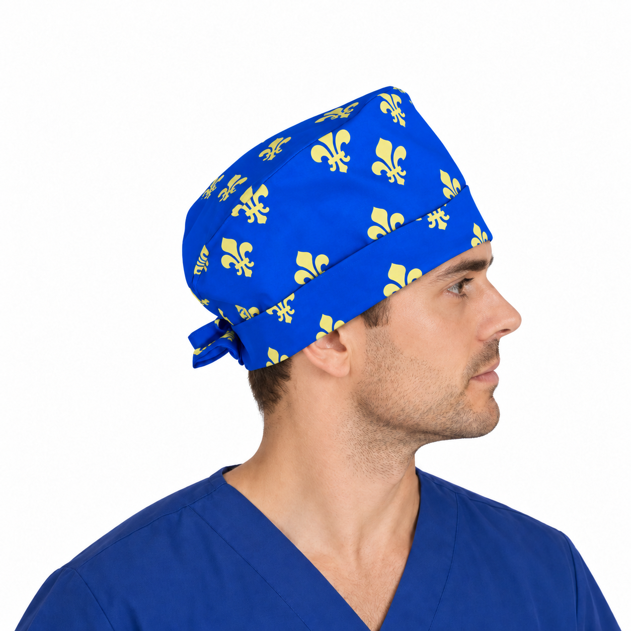Calot médical bloc opératoire en tissu exclusif – Motif Royal