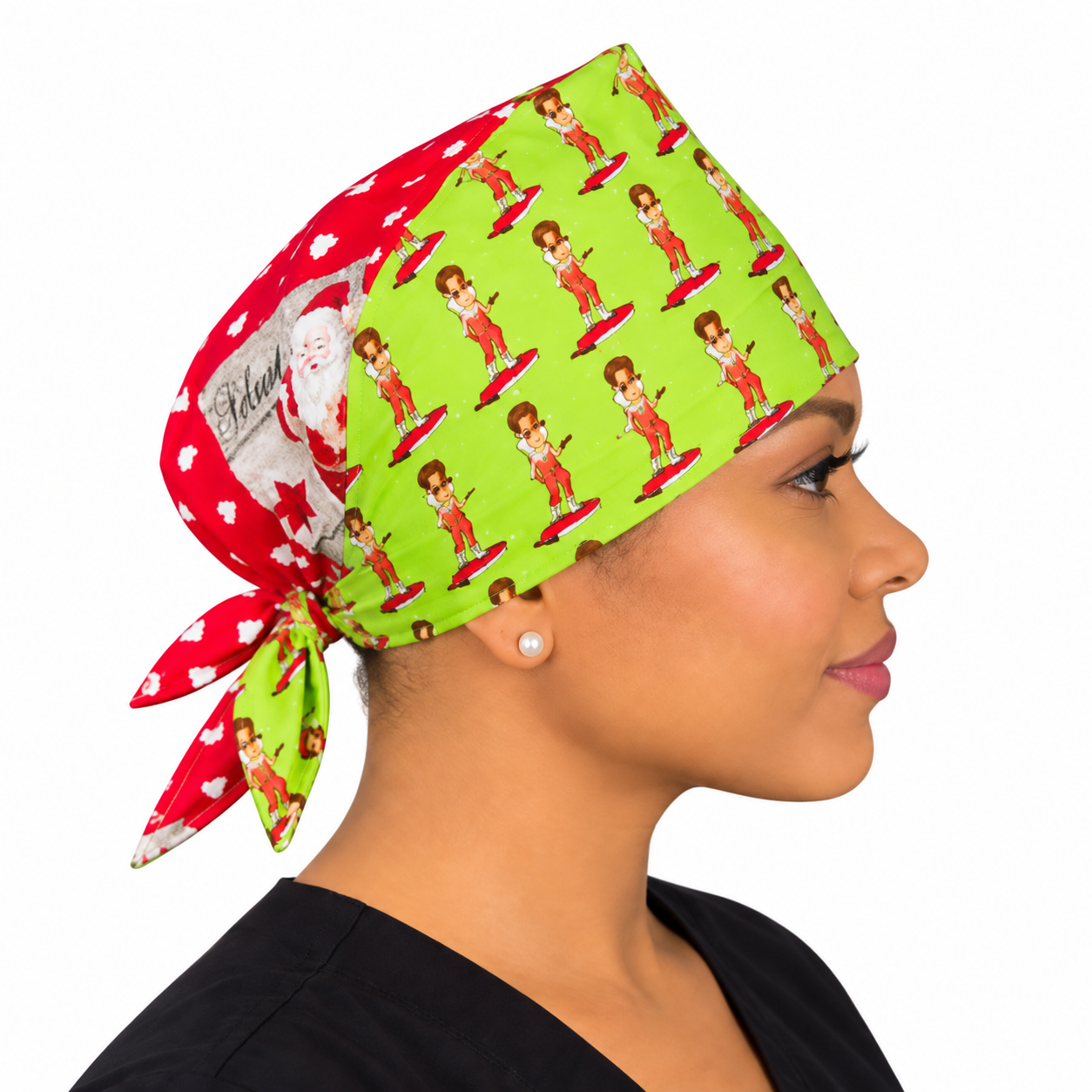 Calot médical bloc opératoire en coton – Motif Noël