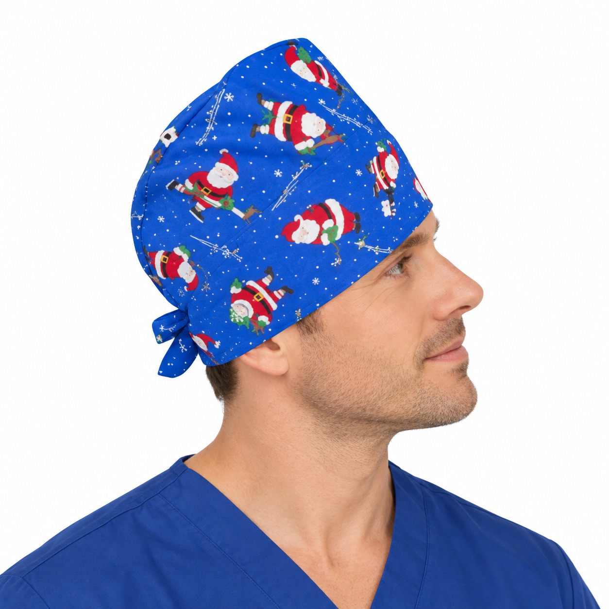 Calot médical bloc opératoire en coton – Motif Noel – Taille adulte unisexe