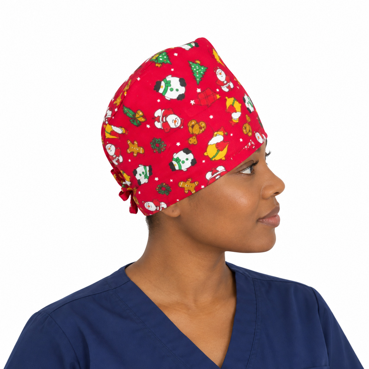 Calot médical bloc opératoire en coton – Motif Noël