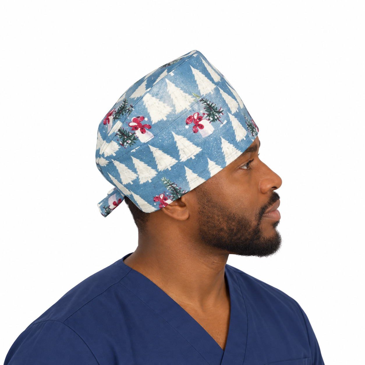 Calot médical bloc opératoire en coton – Motif Noël