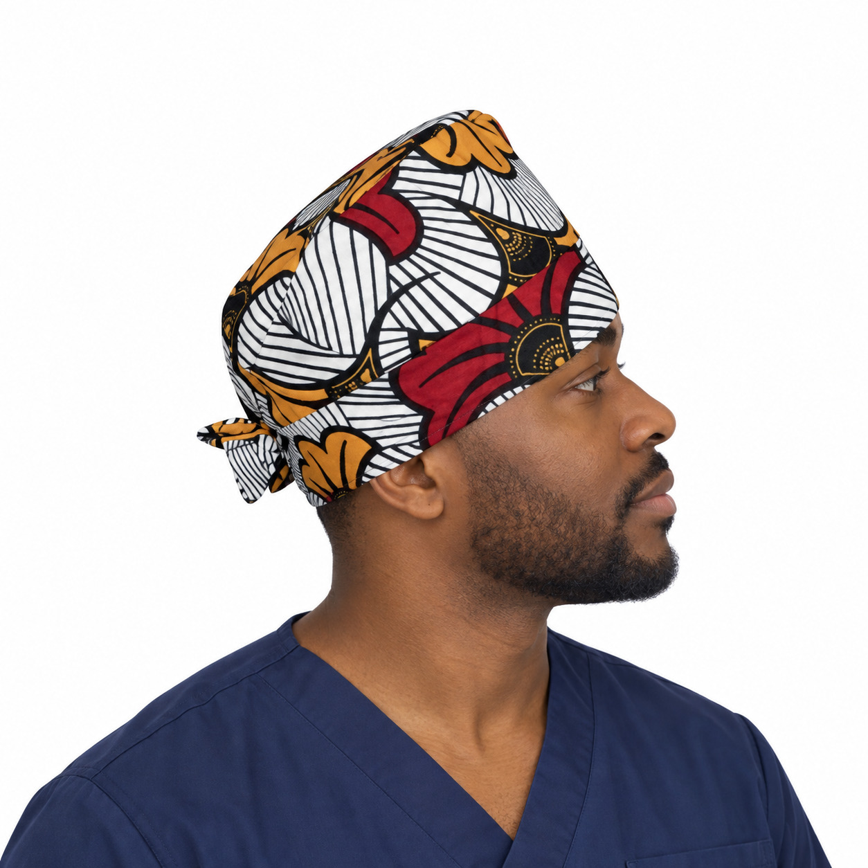 Calot médical bloc opératoire en coton – Motif Fleur d’Afrique
