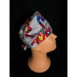 Calot médical bloc opératoire en coton – Motif Super Héros