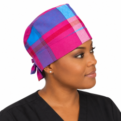 Calot médical infirmier – Motif Madras, lavable et ajustable
